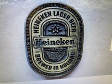 rare VINTAGE 1970s HEINEKEN LAGER BEER ADVERTISEMENT BELT BUCKLE brass