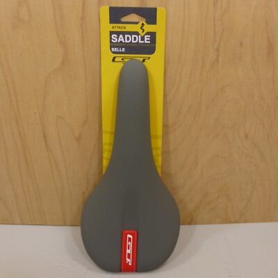 GT Attack Saddle Selle 11'' x 5.5'' 9oz Gray Red Mountain Bike Bicycle Seat
