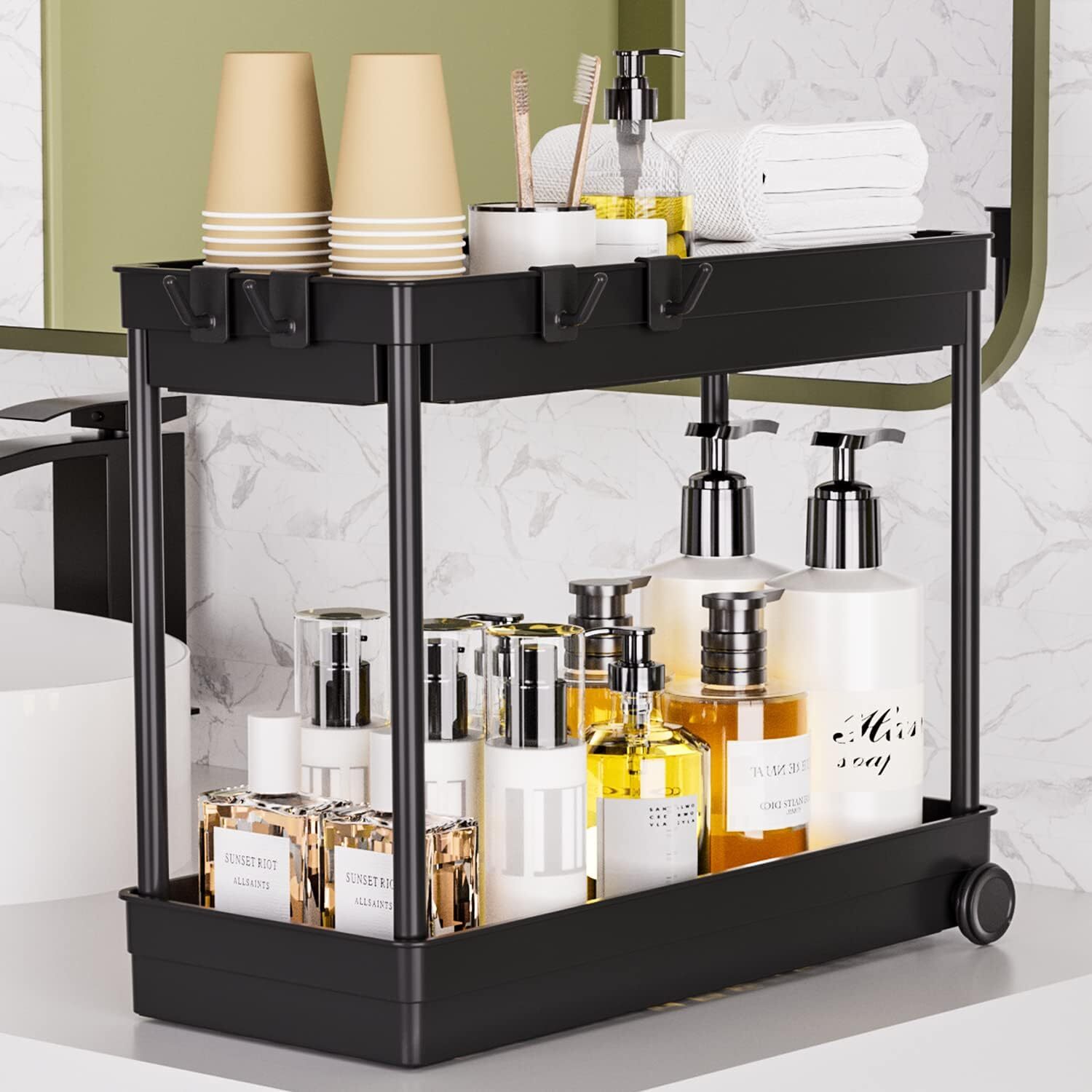 Organizer Sottolavello 2 Livelli Salvaspazio Cucina e Bagno - Acciaio Inossidabile