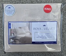 Royal Velvet Sheet Set King 300TC Beige/Tan 100% Cotton Bedroom Sheets NEW