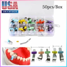 50* Dental Sectional contoured Metal Matrix Bands Retainerless Automatrix Locker