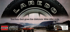 1990 Vintage Print Ad Uniroyal Laredo Tires Traction that goes the distance Mile