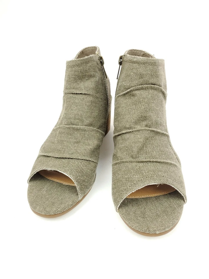 Sandalia botín de lona de tela marrón Anna sin clasificación talla 7,5 Foto 4 de 4