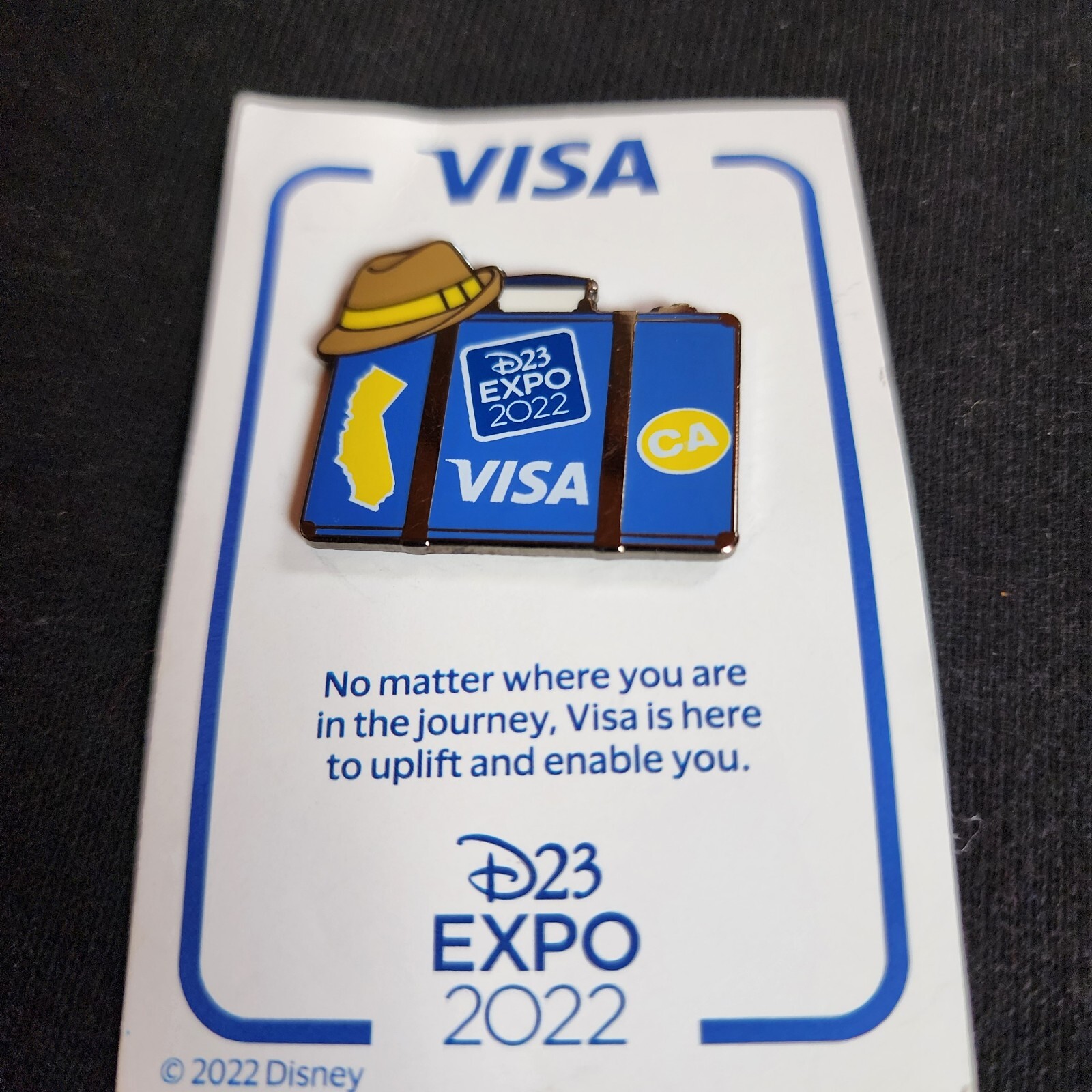 D23 Expo 2022 Exclusive Visa Suitcase Luggage Shape Disney Pin