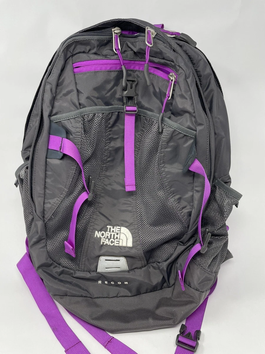 Grey and purple north face backpack clearance