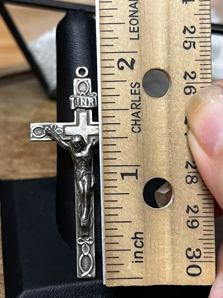 DE COLECCIÓN Crucifijo Sterling por Lang Swift / Fisher (flecha Hallmark SF) COLGANTE Foto 2 de 4