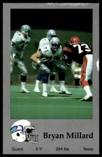 1988 Seattle Seahawks Police BRYAN MILLARD #11 corner bent, surface flaw