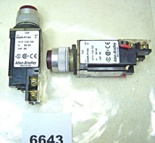 Lot of 2 Allen-Bradley Push Button Red Illuminated 800MR-PT16K