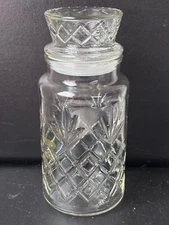 vintage 1983 Planters Peanuts glass jar canister w/Mr. Peanut embossed on bottom