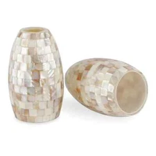 Kira Home Coast 7" Hand-Crafted Mosaic Sea Shell Glass Shades
