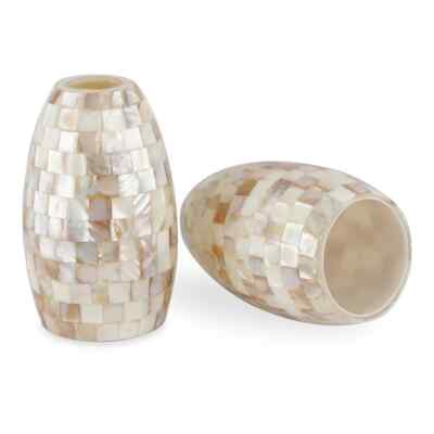 Kira Home Coast 7'' Hand-Crafted Mosaic Sea Shell Glass Shades