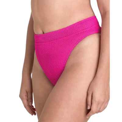 NWT Bond Eye Bright Pink Savannah Textured Swimsuit Bikini Bottom OS ymy2723a
