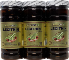 Lecithin 1200mg 3x 100 Soft gels Derived Nature's Finest Soya Beans Lecithin
