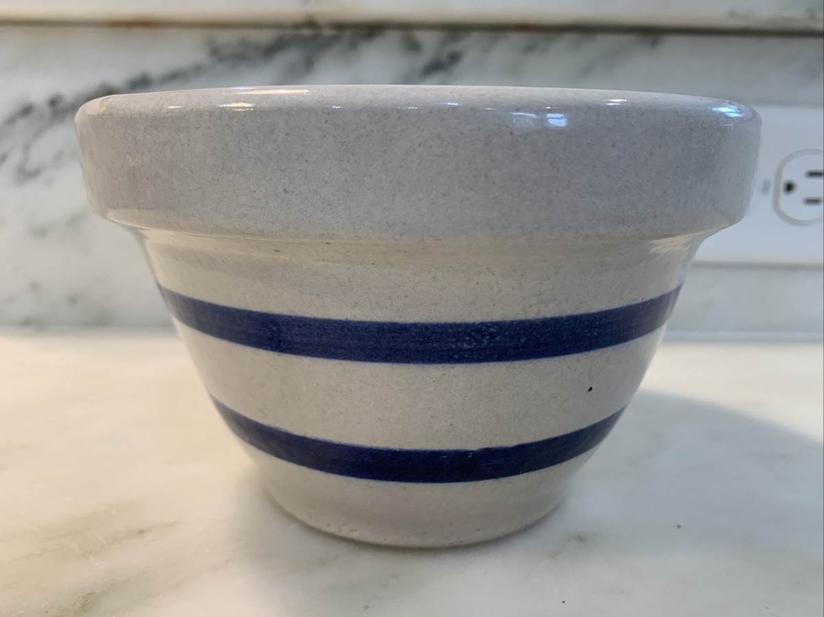 VTG RRP Robinson Ransbottom Pottery Roseville Ohio Blue Stripe 6