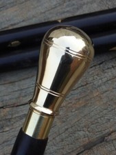 Antique Brass Victorian Handle Wooden Vintage Style Walking Stick Cane