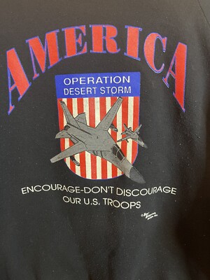 VTG 90s Operation Desert Storm Encourage Don t Discourage Our Troops Adult XL