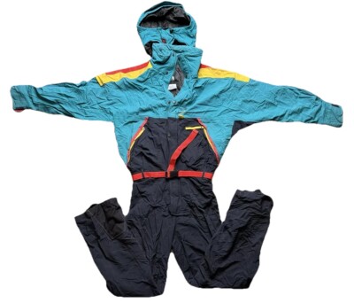 Vtg The North Face M/L Vertical Gore-Tex Color Block One Piece Snow Suit 80s 90s
