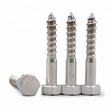 M6 / 6mm A2 STAINLESS STEEL HEXAGON HEAD COACH SCREWS HEX WOOD SCREW BOLTS BW