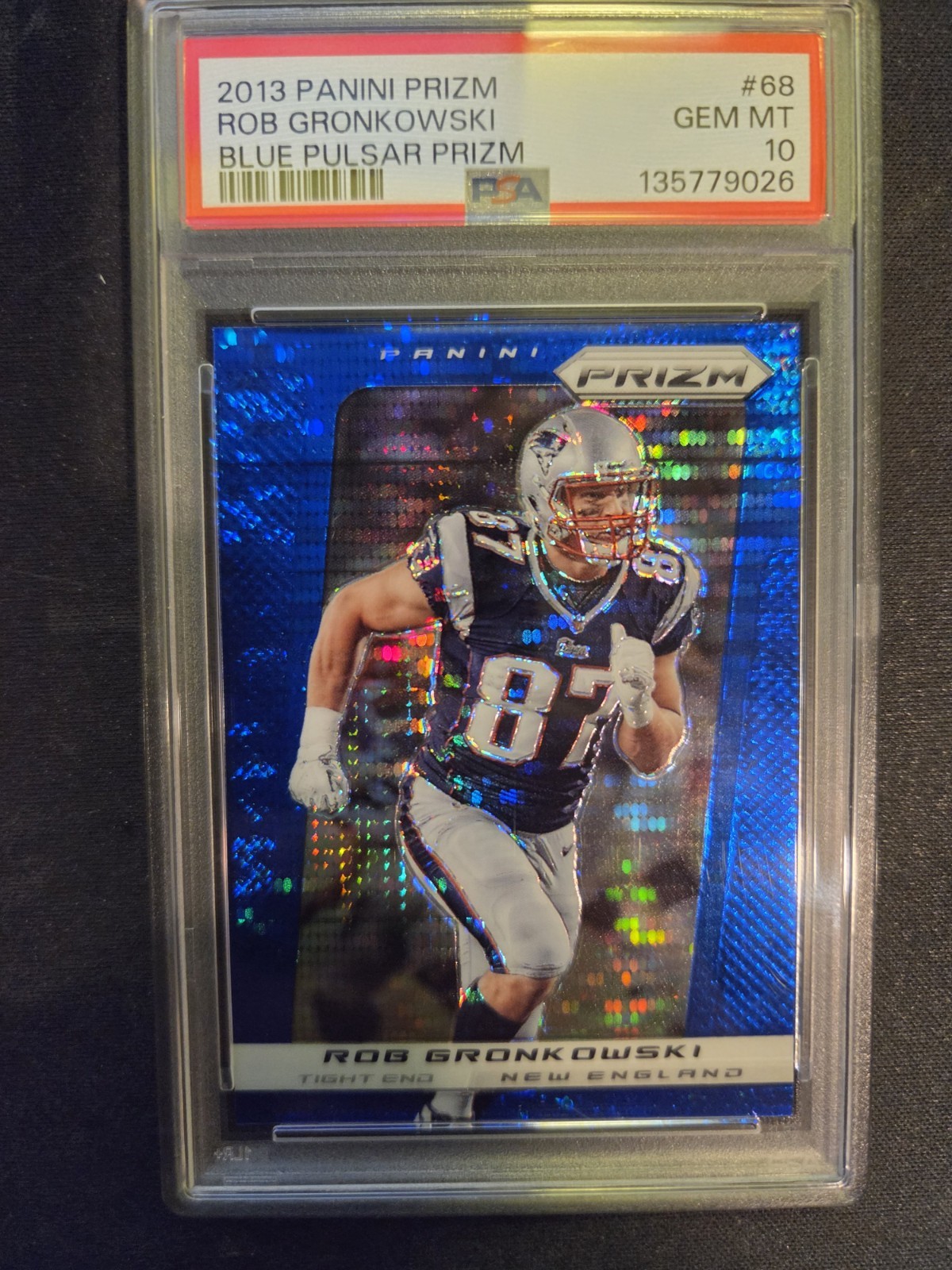 2013 Panini Prizm - Rob Gronkowski #68 Blue Pulsar Prizm PSA 10
