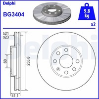 2X Bremsscheibe Delphi BG3404 FüR Opel Astra F35 F70 CC T98 Caravan Classic T92