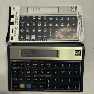 HP 12C Vintage Hewlett Packard Financial Calculator w/ Manual & Case - Tested