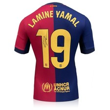 Lamine Yamal Signed 2024-25 Barcelona Home Football Jersey