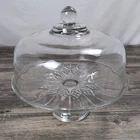 Vintage Anchor Hocking "Canfield" Clear Glass Pedestal Cake Stand W/Dome Lid