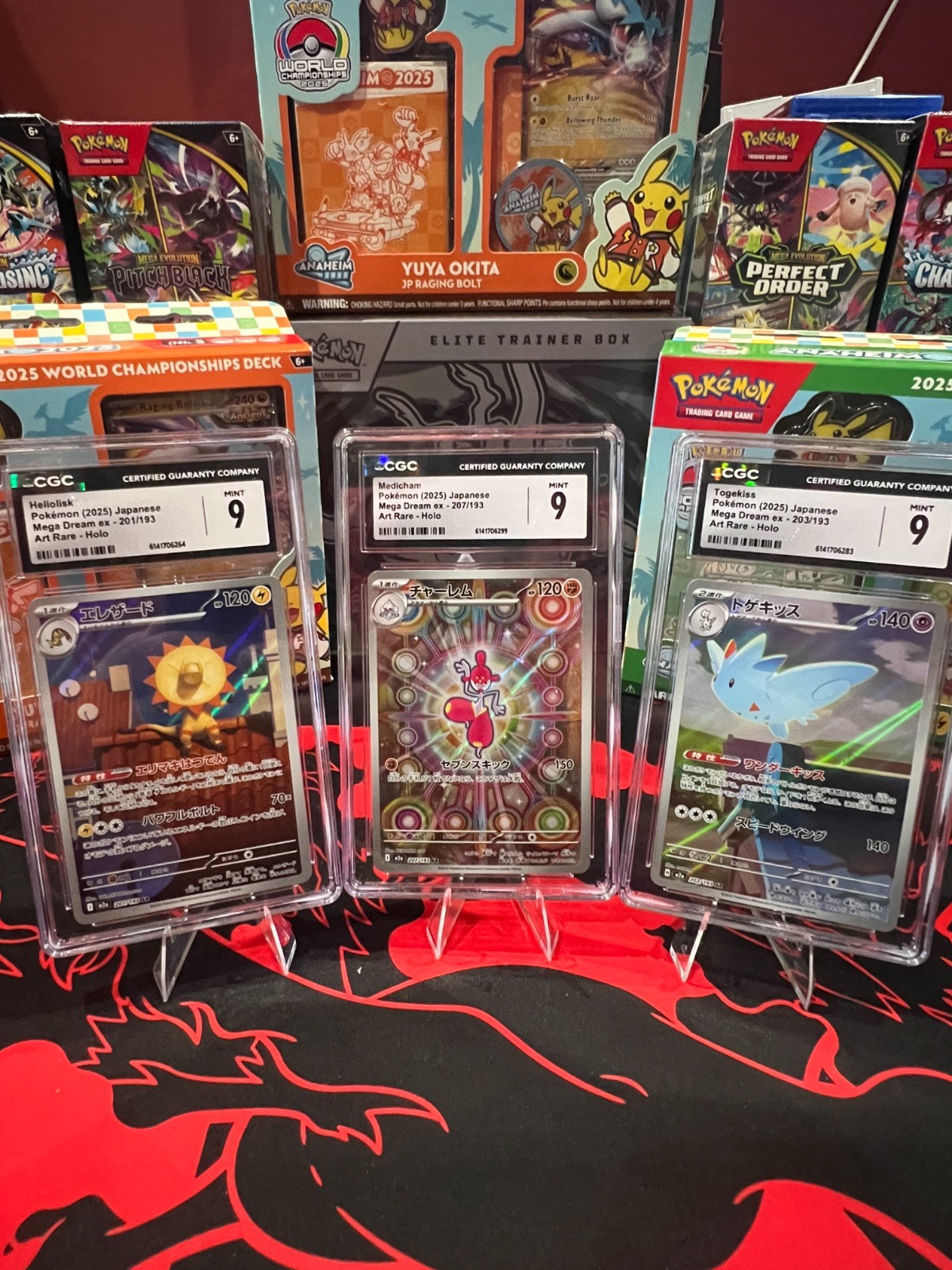 Pokemon Mega Dream CGC 9 Slab Lot Heliolisk 201, Medicham 207 & Togekiss 203 JP