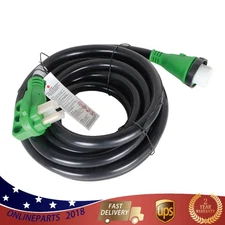Green 50 Amp 15/25/50Ft RV Extension Generator Power Cord Locking Connector