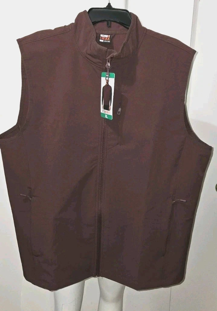 NEW Mens Burgundy Red 32 Degree Heat Full Zip Vest, Pockets, Size XL