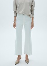 Mango Womens White Denim Catherin Culotte Hig...
