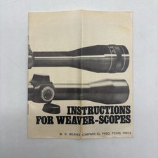 Vintage 1971 Olin Weaver Scope Instruction Booklet