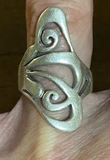 Vintage 925 Sterling Silver Freeform Scroll Work Women  s Ring Size 7