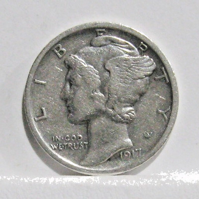 1917-P MERCURY DIME  EF Details. $1.75 ebay Shipping available to $20 value