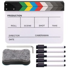 Rustark Movie Film Clap Board, Acrylic 10"x12" Dry 10"x12", White