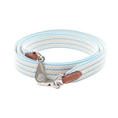 HERMES Bandouliere Sangle Cordage Bandoulière K Toile Swift Bleu Blanc SHW - Photo 1/4