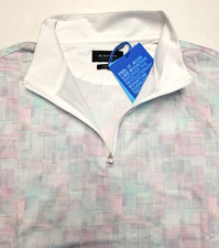  165 New BUGATCHI Quarter Zip 8-WAY STRETCH Sweater XL X-LARGE Blue GEOMETRIC