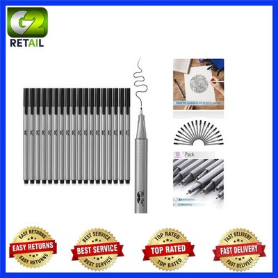 0.4mm Fine Point Black Fineliners, 18-Pack for Technical Drawings & Art Projects