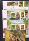 Ireland 1998 Endangered Animals tiger cheetah FDC choice stamps MS maximum cards