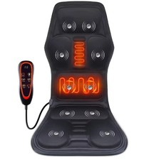 Electric Back Massager Chair Cushion, Infrared Heating Full-Body Vibrator Mat