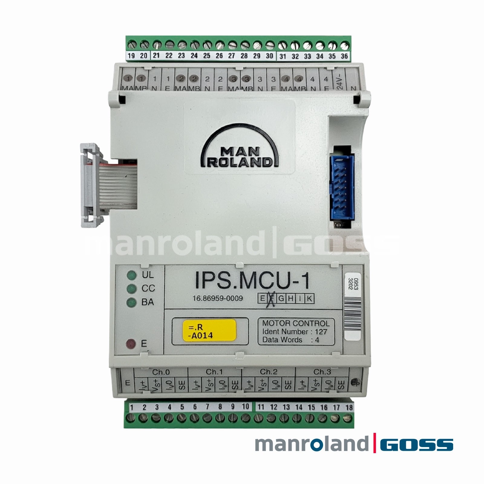 Manroland IPS.MCU-1 Unité de Contrôle Moteur 16.86959-0009 Rail DIN