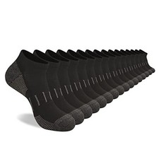 Men's Athletic Ankle Socks Moisture Wicking Cushion 6-12 A-black 8 Pairs