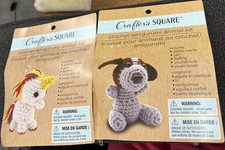 Rare Lot of 2 Crafter's SQUARE Unicorn & Puppy Crochet Kits