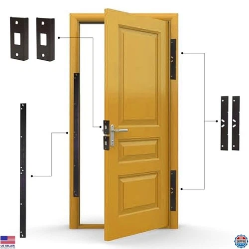 Door Armor MAX 5-Piece Reinforcement Kit - Anti-Kick Security for Front Doors