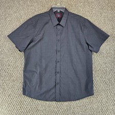 Untuckit Shirt Mens Sz XL Button Up Short Sleeve Black