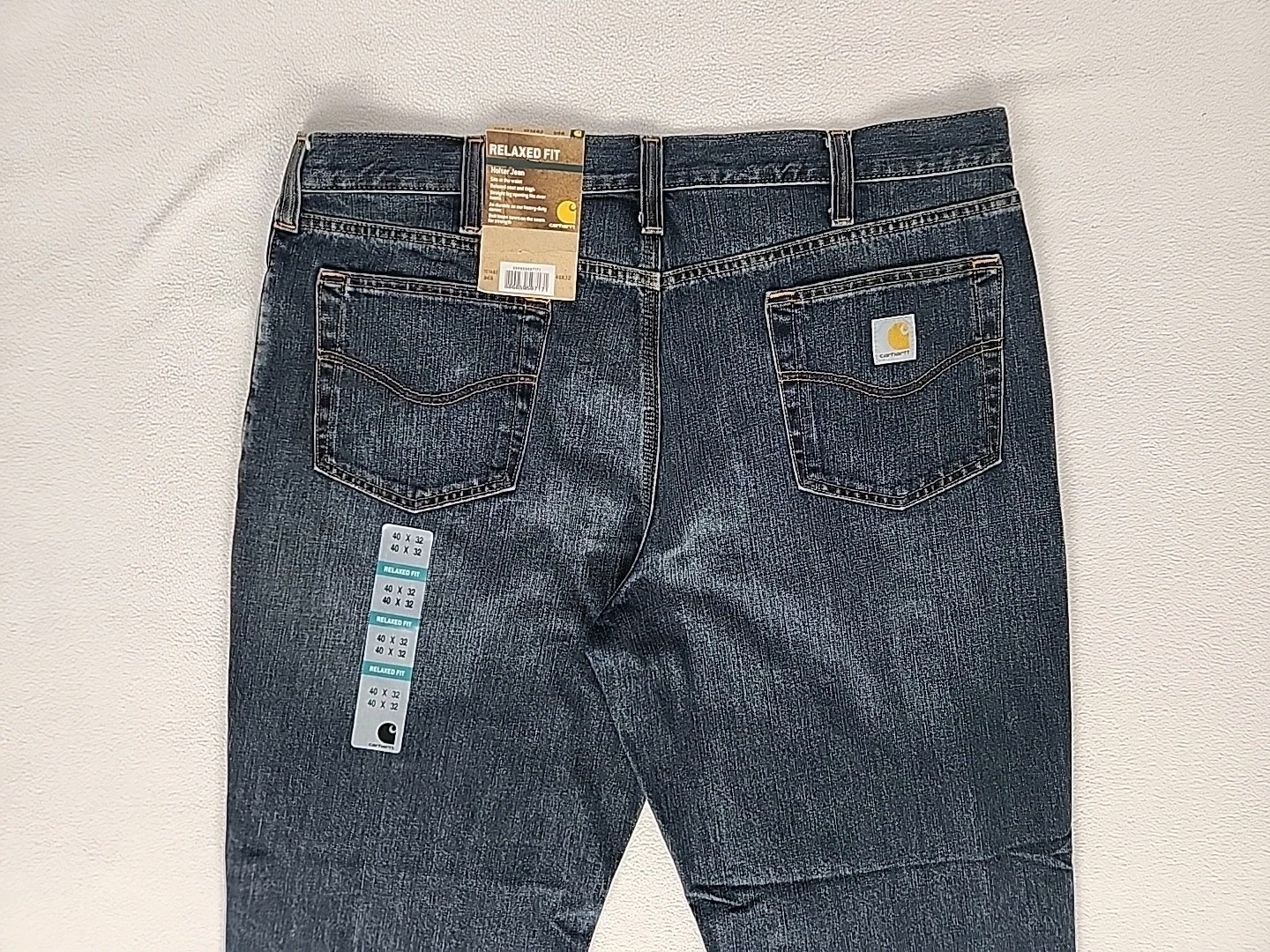 Carhartt Holter Relaxed Fit Straight Leg Denim Jeans 40X32 Men's Blue Medium
