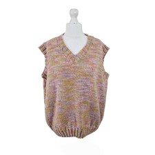 Damen Weste Pullover Pulli handgestrickt UK 2...