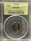 1938 Philadelphia Mint Lincoln Wheat Penny 1c PCGS Certified PR64 RB Proof