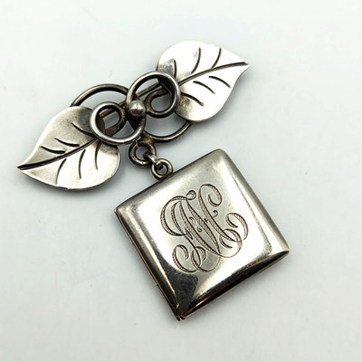 Vintage George Jensen USA Sterling Silver 925 Brooch With Locket Pendant