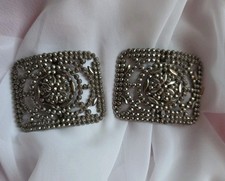 Victorian French Cut Steel Shoe Buckle Set By Metro Co Made In France